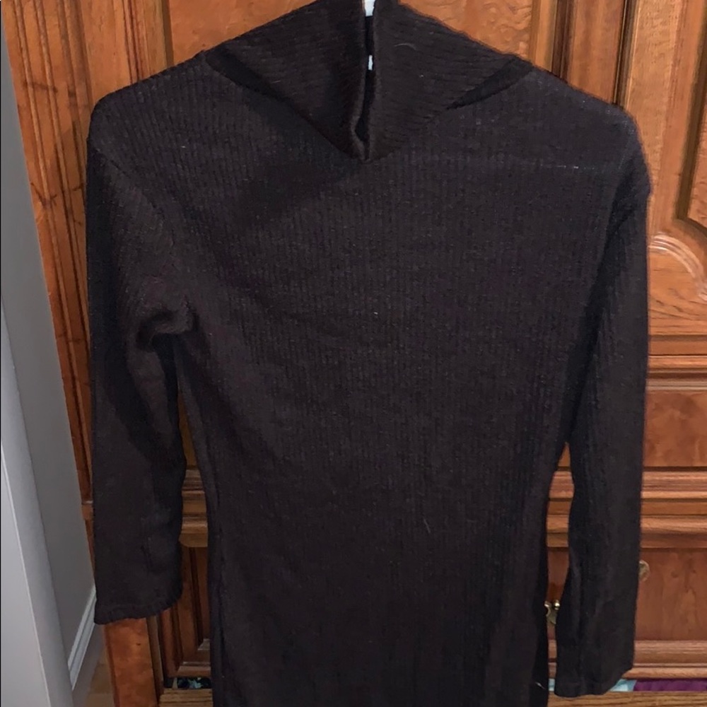 Cowl neck sweater dress